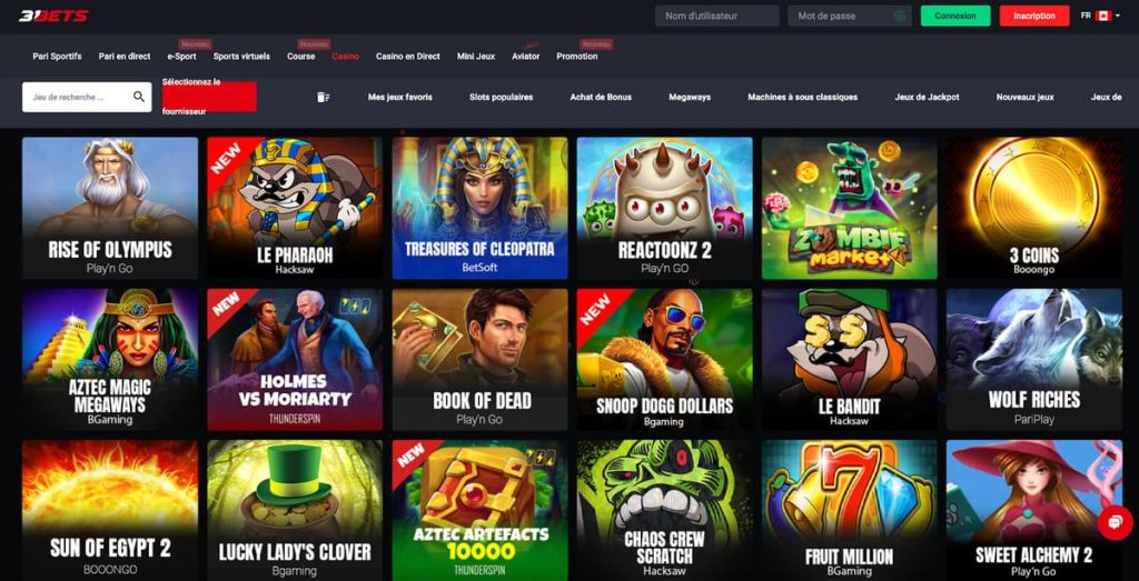 31Bets Casino jeux