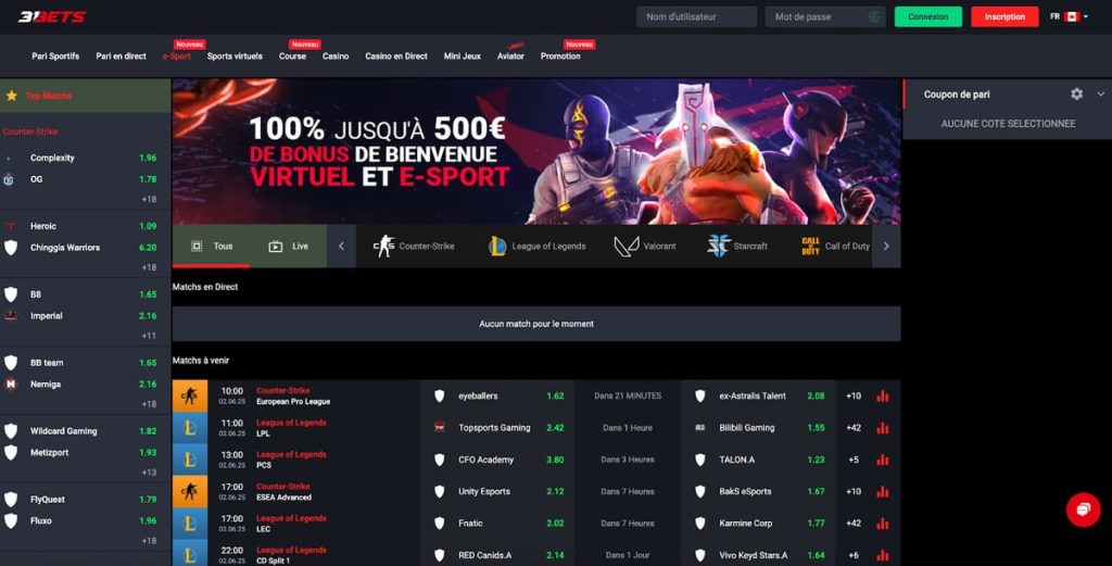 31Bets Casino paris en ligne